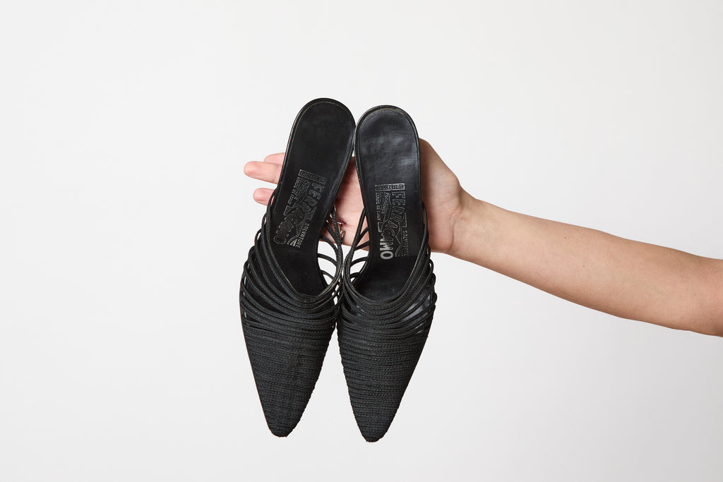 Salvatore Ferragmo Strap Kitten Heel