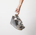Silver Prada Wedge Heel