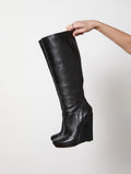 Black Wedge Boot