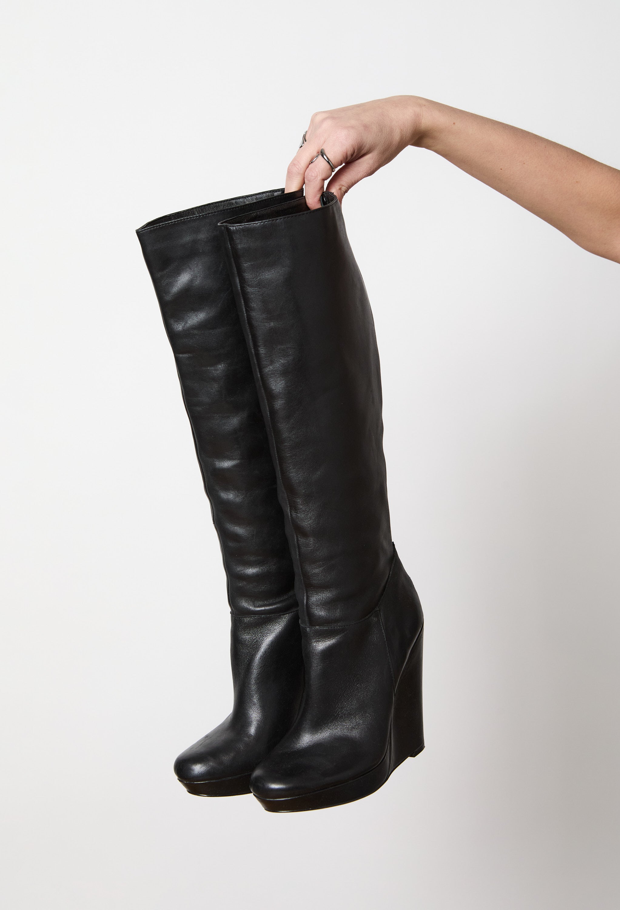Black Wedge Boot