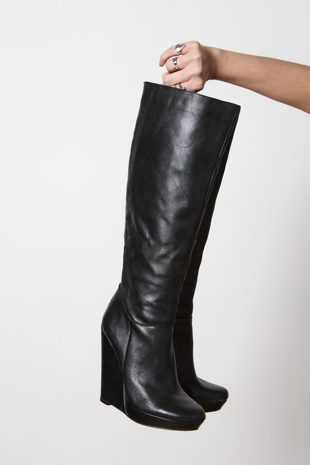 Black Wedge Boot