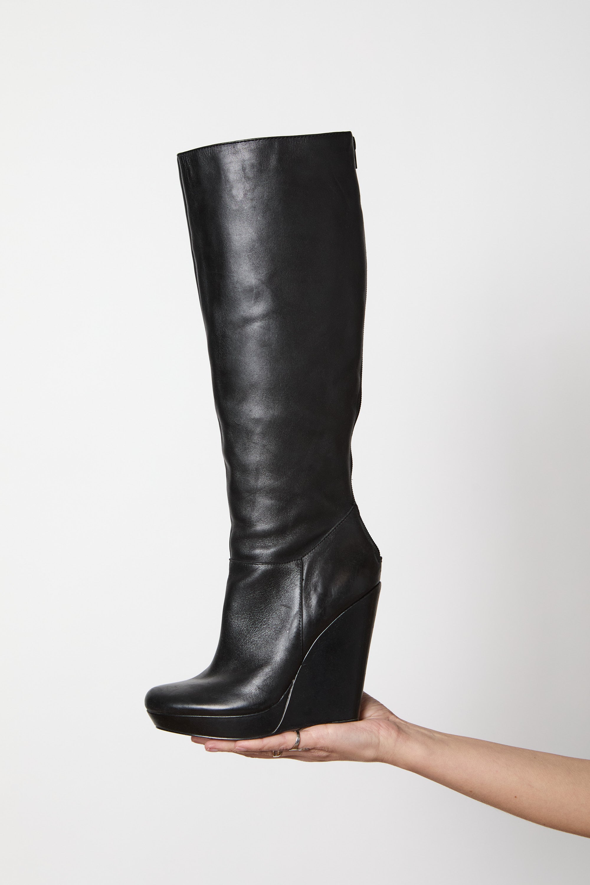 Black Wedge Boot
